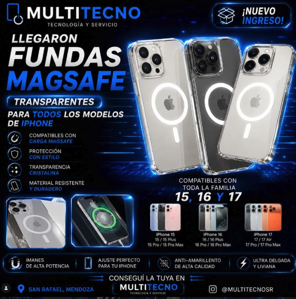 Fundas MagSafe transparentes para iPhone 15, 16 y 17