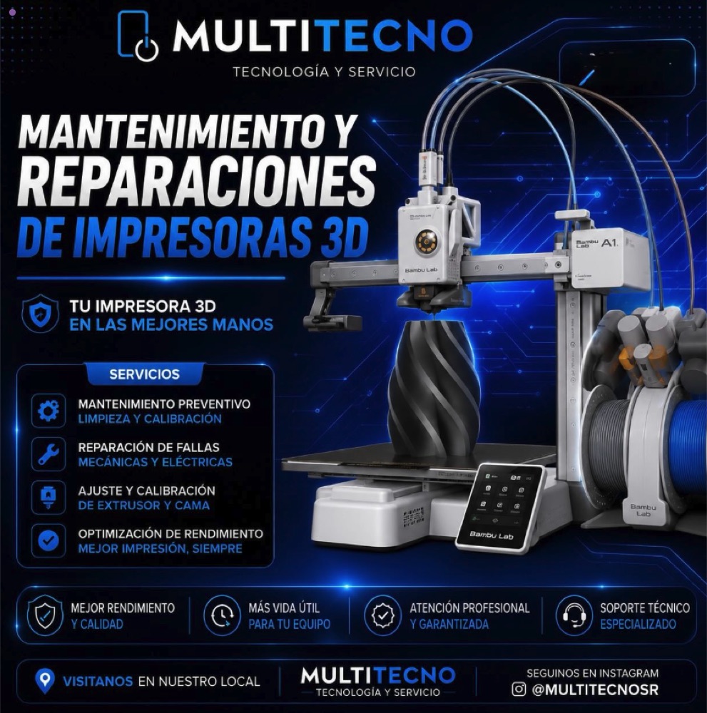 Mantenimiento y reparación de impresoras 3D